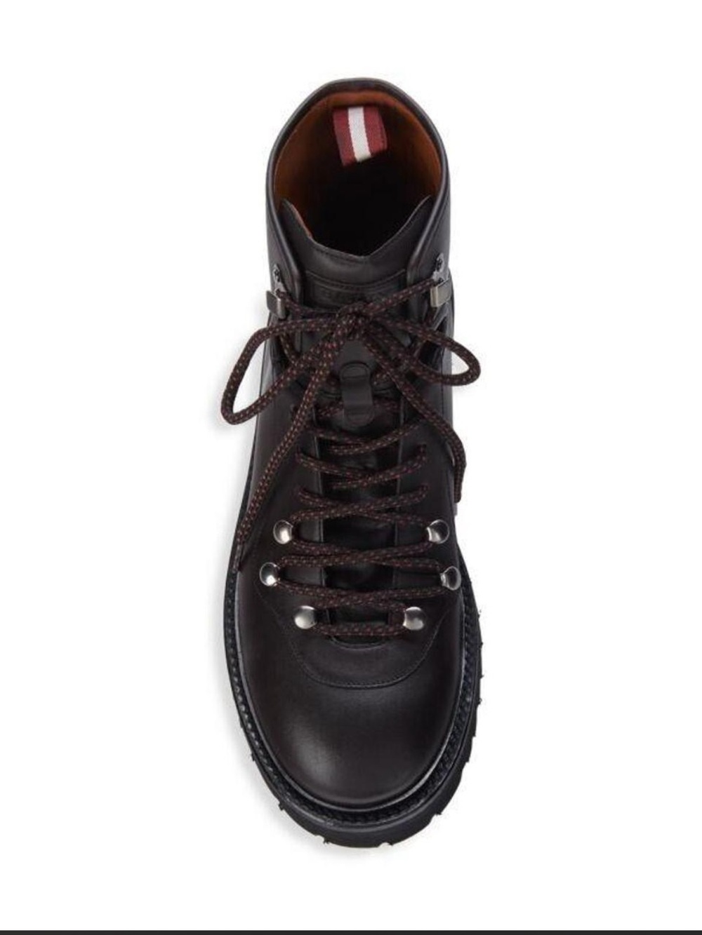 BALLY black leather lace up boots